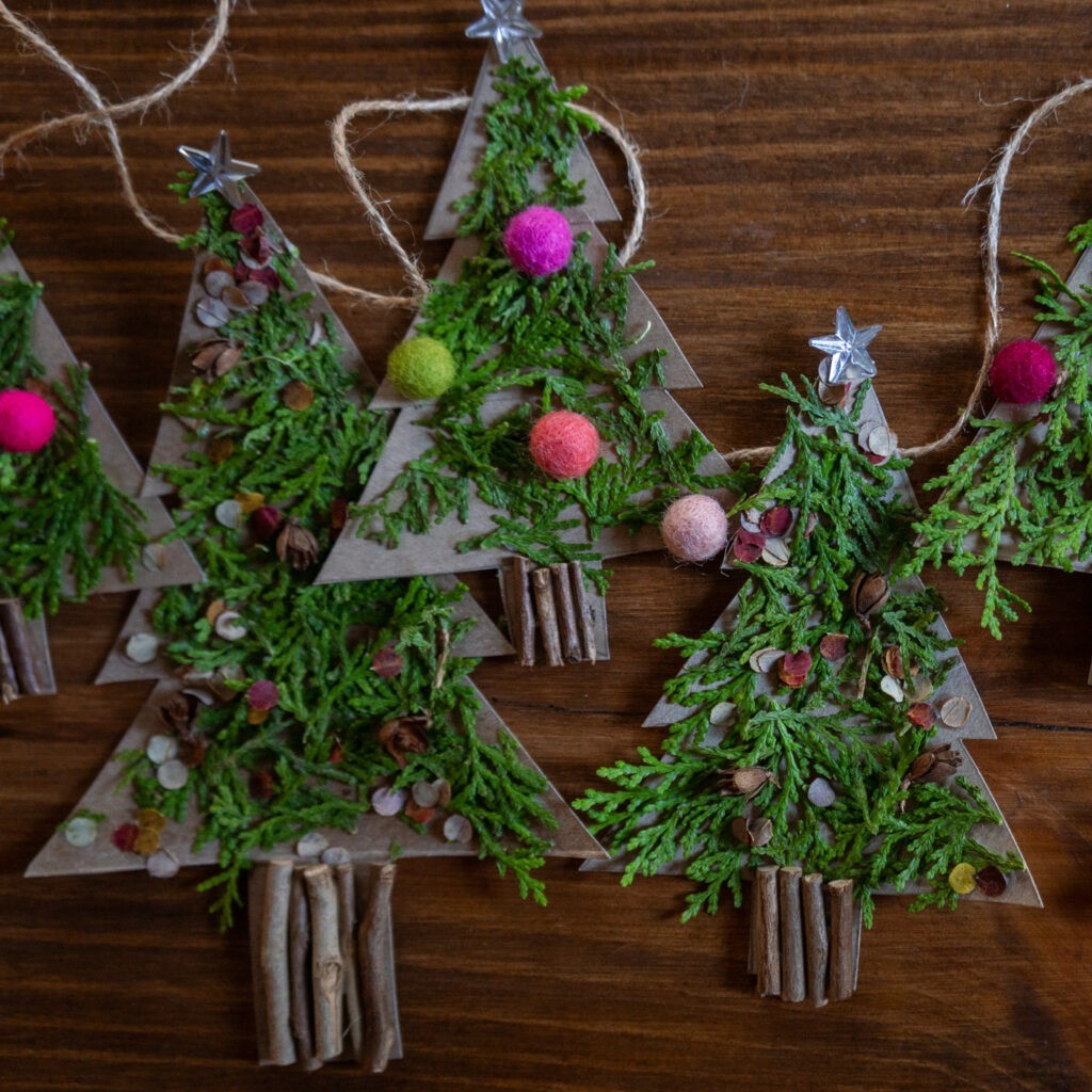 craft showing christmas trees