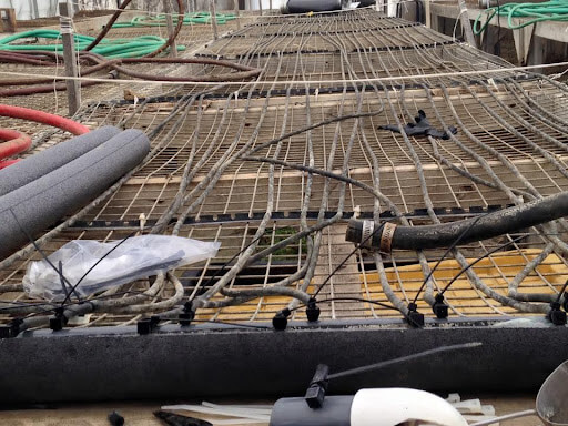 The Delta T tubing on the bench